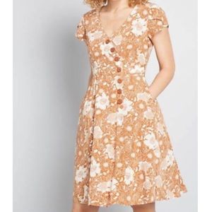 ModCloth Sentimental Special Floral Button Dress